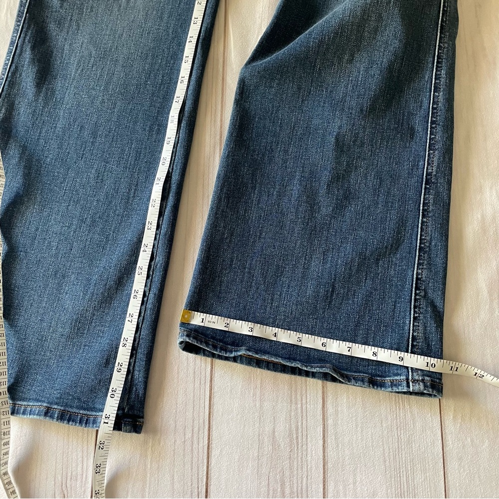 Chico's Define Me Flare Denim Jeans Women’s 16 Blue Wide Leg Cotton Boho Western - Picture 13 of 15